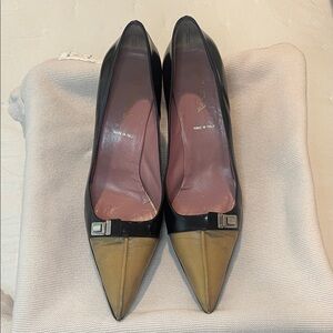 Prada Black and Gold Heels